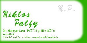 miklos palfy business card